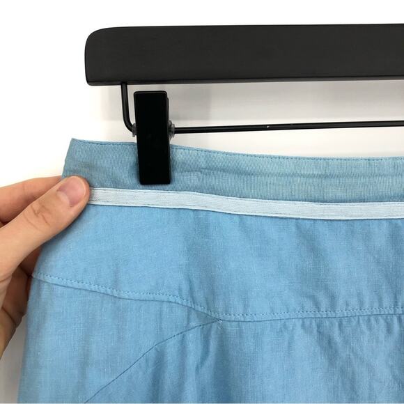 BALENCIAGA Linen Handkerchief High-Low Linen Skirt Light Blue 40 *Authentic - Picture 5 of 16